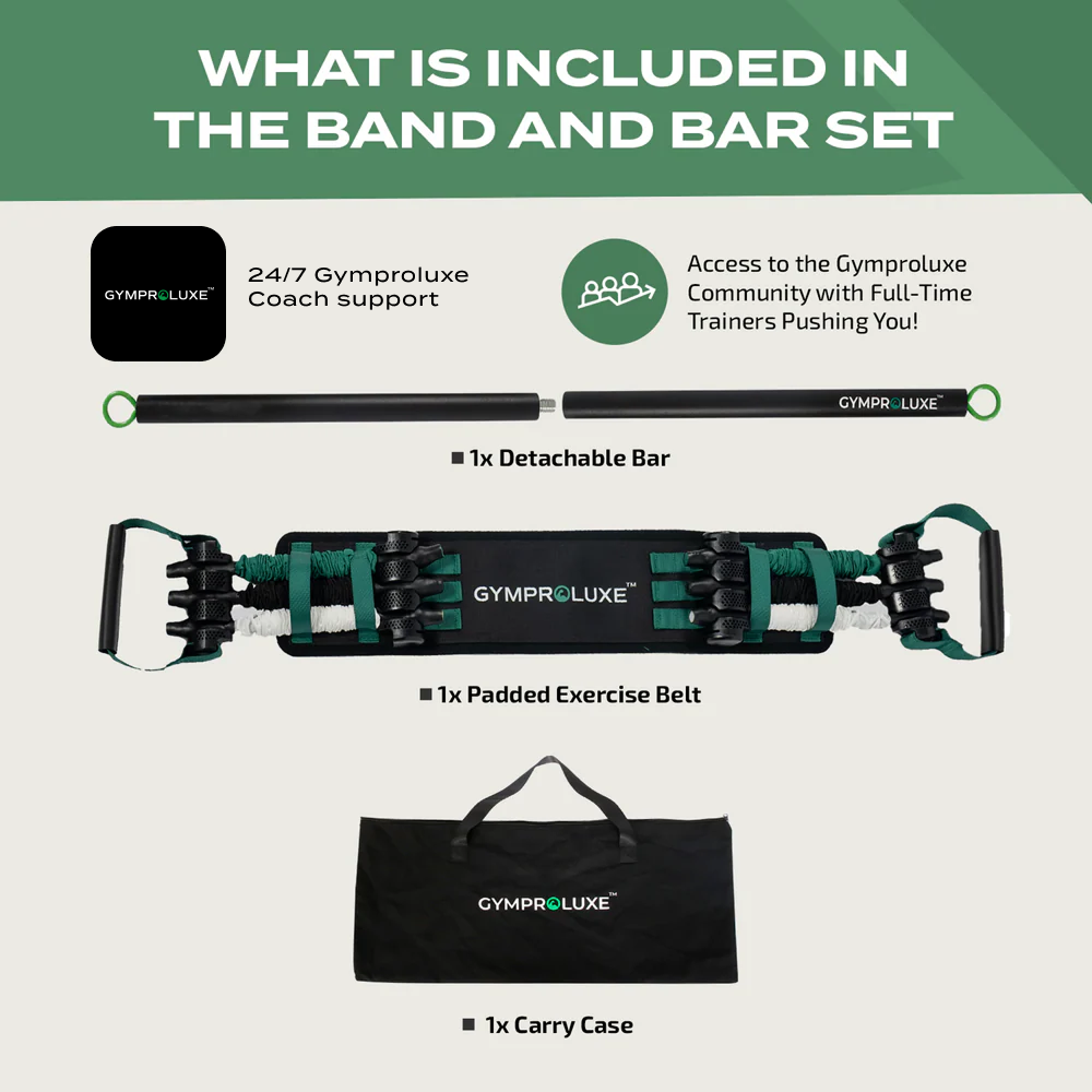 Gymproluxestore Band and Bar set 2.0  (Summer Bundle)