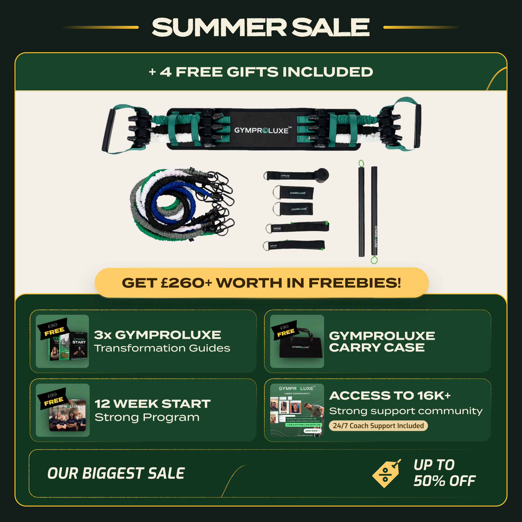 Gymproluxestore All In One Portable Gym  (Summer Bundle)